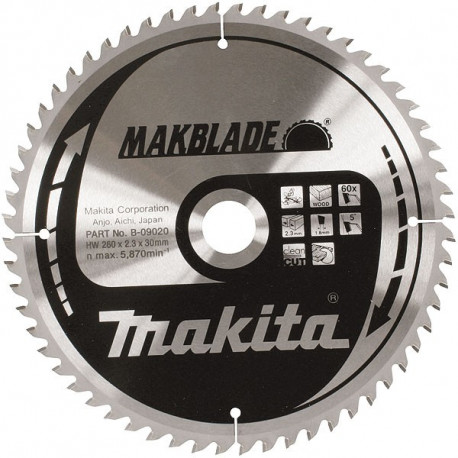 Lames carbure Makblade forme ATB, pour bois, pour scies radiales et à onglets 40 dents Makita B-08997