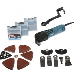 Découpeur-ponceur multifonctions Makita 320W + kit d'accessoires - TM3010CX3J