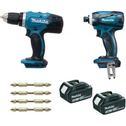 Lot perceuse et visseuse à chocs Makita 18V Li-Ion 2x3Ah - DLX2022SJ3