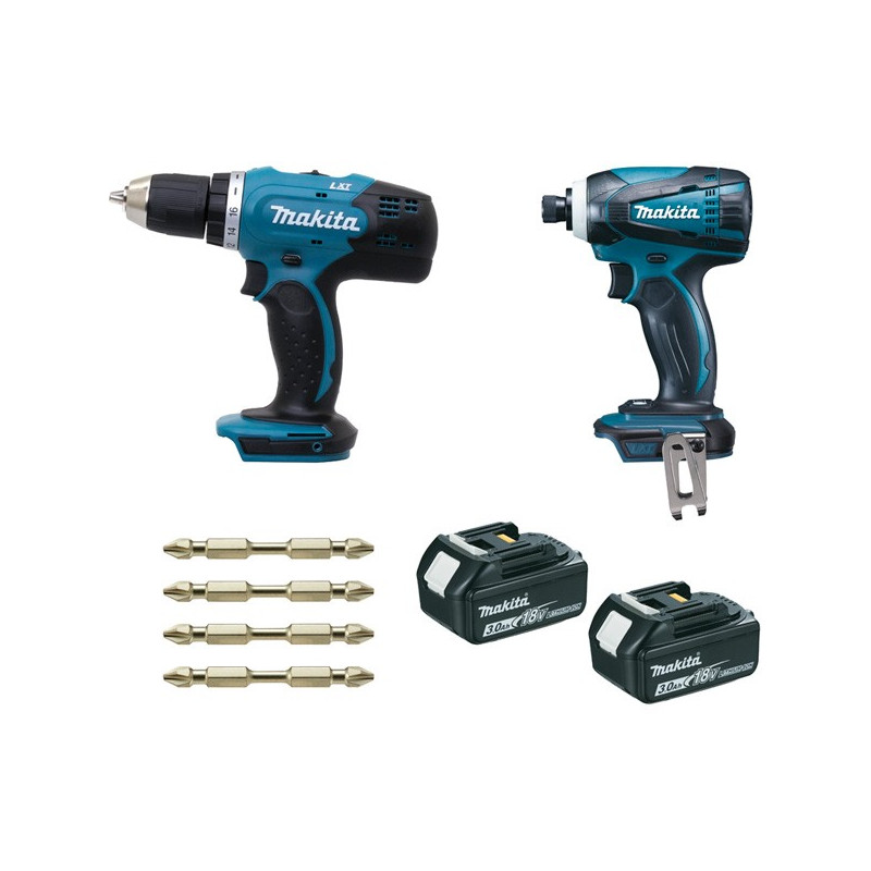 Lot perceuse et visseuse à chocs Makita 18V Li-Ion 2x3Ah - DLX2022SJ3 - Firm