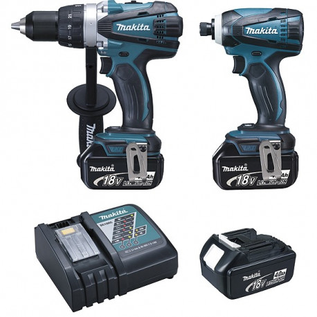 Ensemble de 2 machines 18 V Li-Ion 4 Ah (DDF458 + DTD146) Makita DLX2015MJX