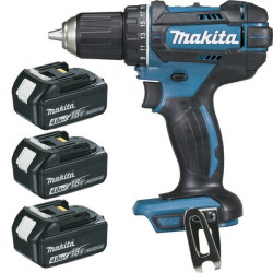 Perceuse visseuse sans fil Makita 18V Li-Ion 3x4Ah Ø13mm - DDF482RM3J