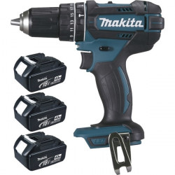 Perceuse visseuse à percussion sans fil Makita 18V Li-Ion 3x4Ah Ø13mm - DHP482RM3J