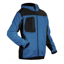 Veste tricot bi-matière BORA bleu chiné/noir - Coverguard 5BORB