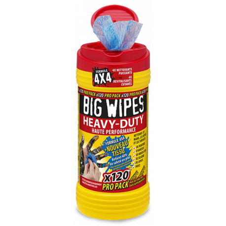 Tube de 120 lingettes nettoyantes Heavy-Duty Big Wipes