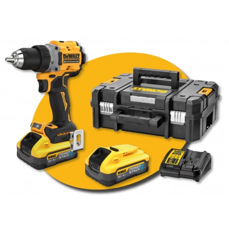 Perceuse compacte sans fil 18V Li-Ion 5Ah PowerStack Dewalt DCD800H2T