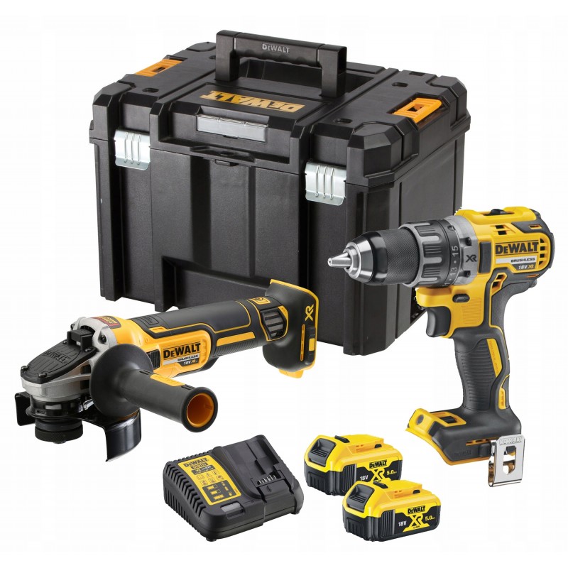 Kit DeWalt - Perceuse-visseuse + boulonneuse à chocs 18V 5Ah Li