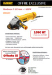 Meuleuse Dewalt DWE4237 + 25 disques Dronco offerts 109€ht